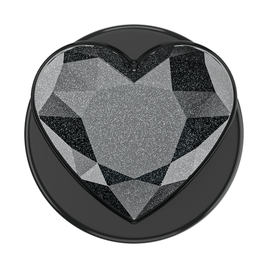 Crystal Heart Black Glitter — MagSafe PopGrip - US 24872