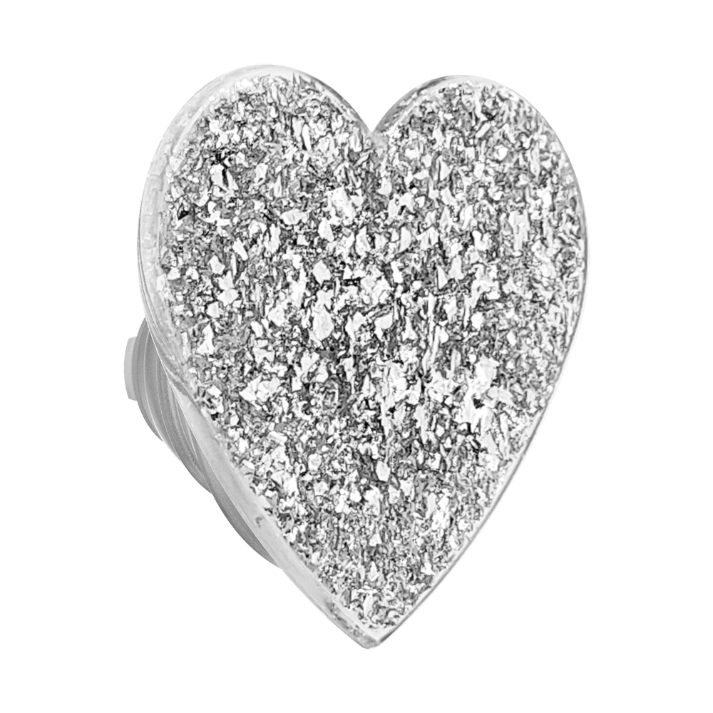 Confetti Heart Silver Sizzle — MagSafe PopGrip - US 94298