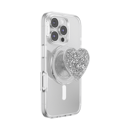 Confetti Heart Silver Sizzle — MagSafe PopGrip - US 94919