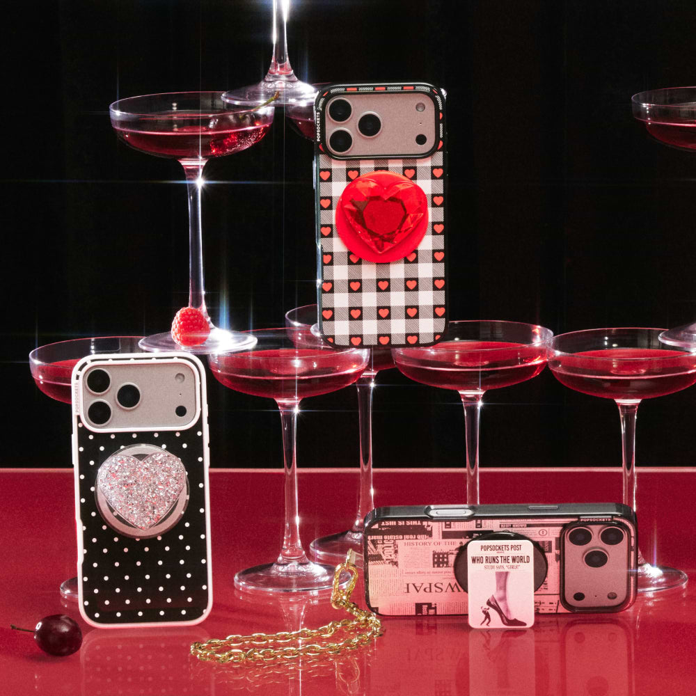 Confetti Heart Silver Sizzle — MagSafe PopGrip - US 94919
